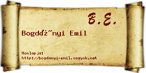 Bogdányi Emil névjegykártya