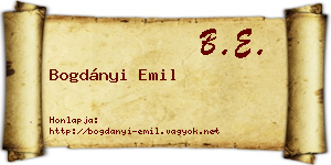 Bogdányi Emil névjegykártya