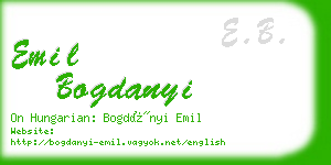 emil bogdanyi business card
